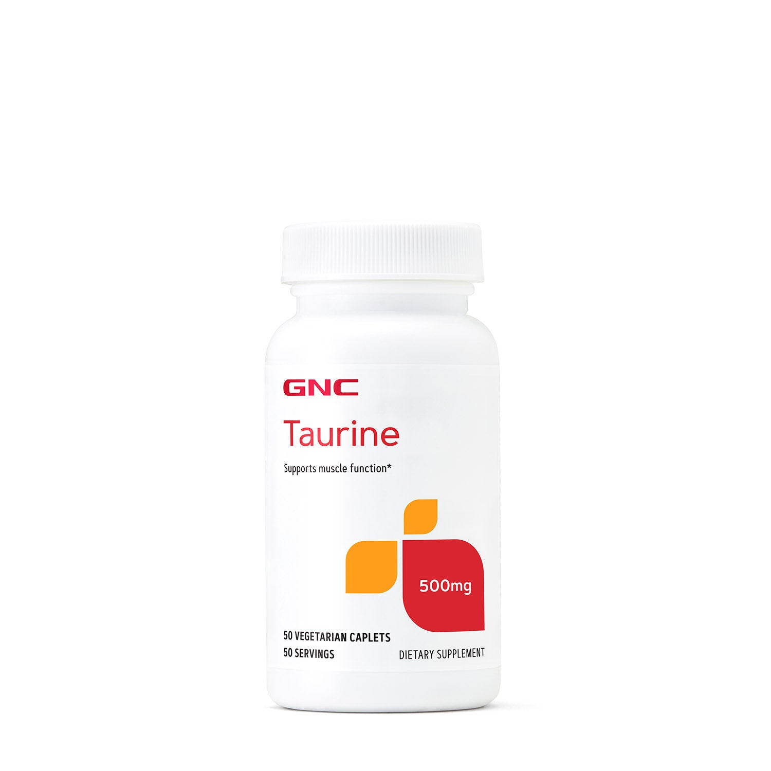 Taurine Capsules 500 mg - 50 Vegetarian Caplets (50 Servings) | GNC
